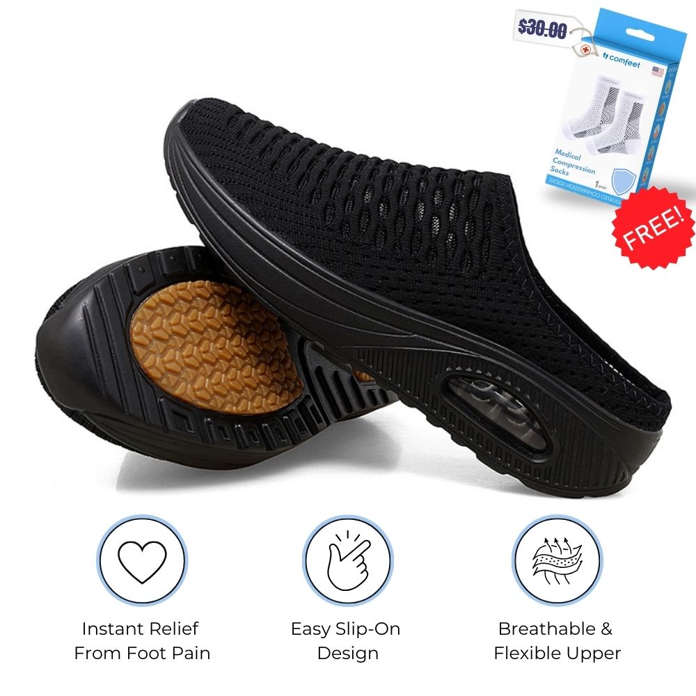 Easy - Healthy NatureFeel+ Air Cushion Slip-On Black (Buy One Get One)